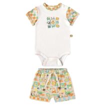 Conjunto infantil body e short Bichinhos – Up Baby