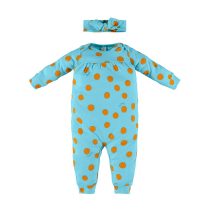 Macacão manga curta com faixa de cabelo Bolas – Up Baby