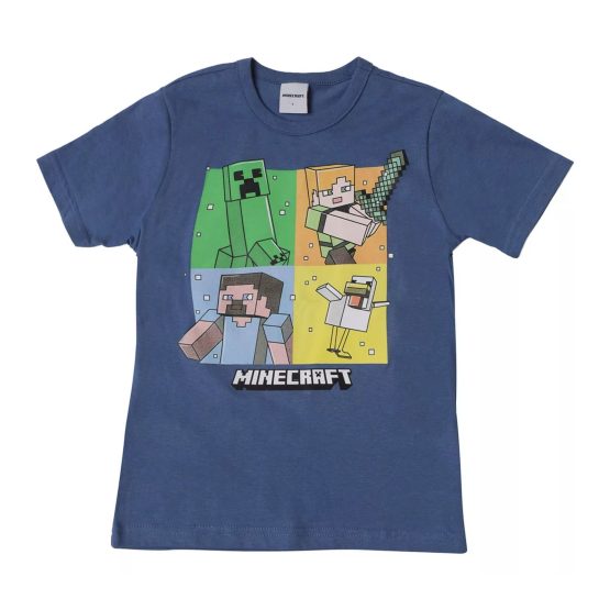 Camiseta infantil manga curta Minecraft – Brandili