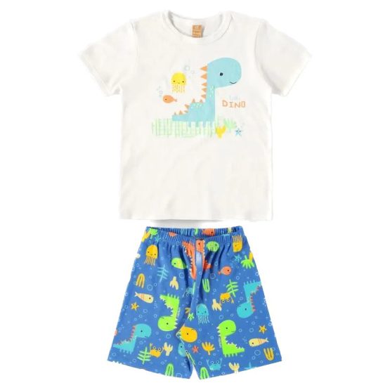 Pijama infantil curto Dinossauro Baby – Up Baby