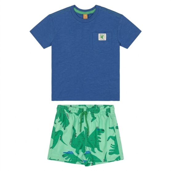 Conjunto camiseta e bermuda Dinossauro- Up Baby