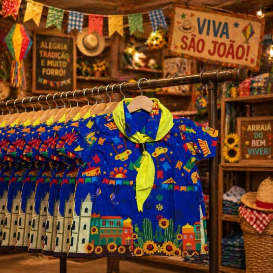 Camisa junina infantil manga curta São João