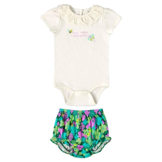 Conjunto infantil body e calcinha Jardim – Up Baby