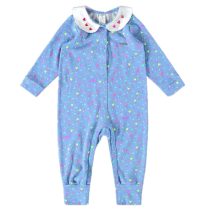 Macacão infantil com gola bordada Coração – Up Baby