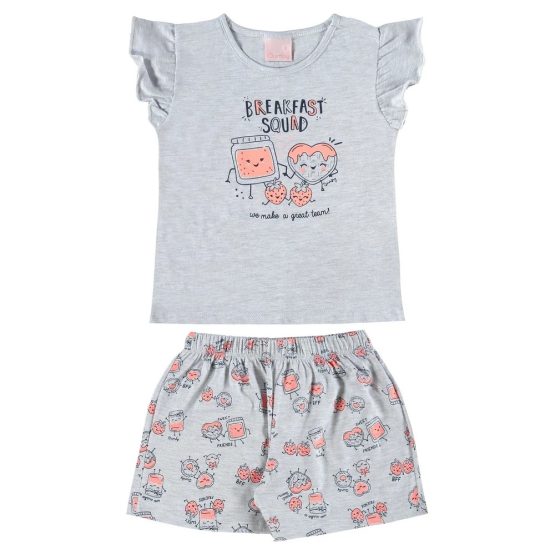 Pijama infantil curto Breakfast – Quimby