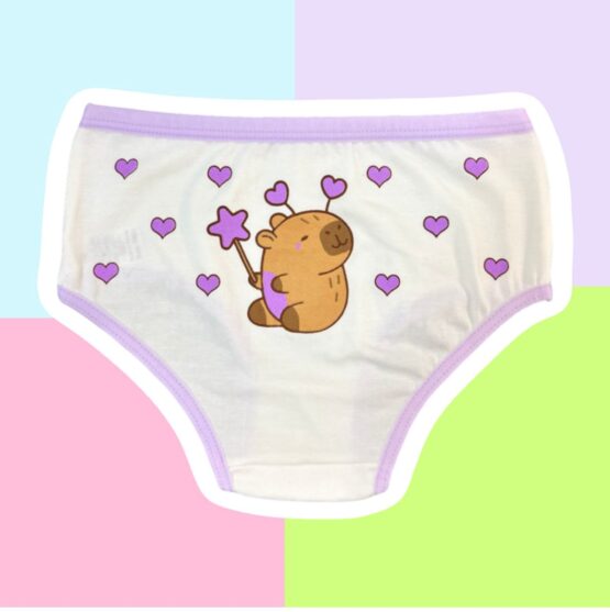 Kit calcinhas infantis Capivara 2 peças