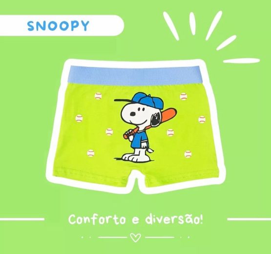 Kit cuecas infantis Snoopy 2 peças