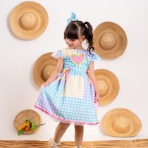 Vestido junino infantil Coração Candy
