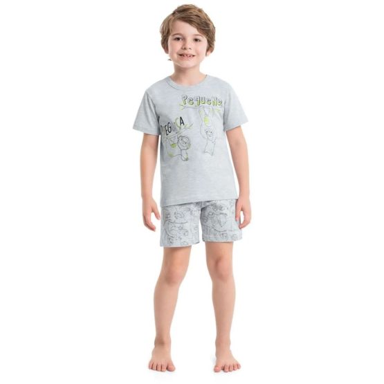 Pijama infantil curto Bicho Preguiça – Quimby