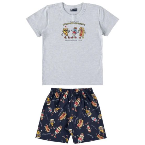 Pijama infantil curto Fast Food – Quimby