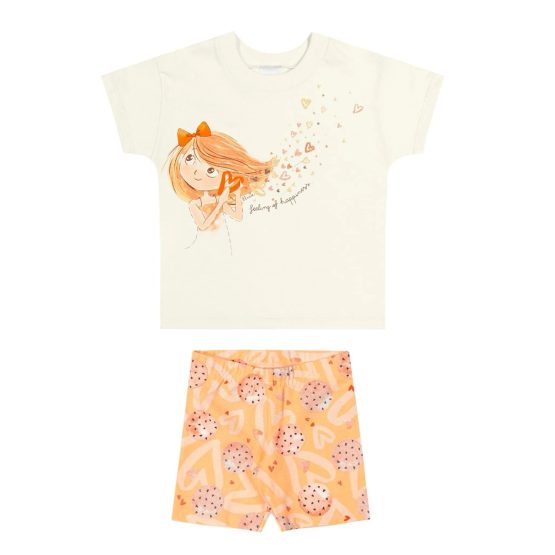 Conjunto infantil blusa e bermuda Felicidade – Elian