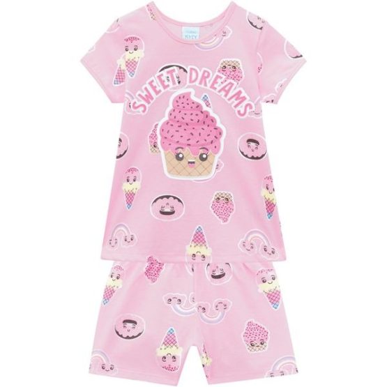 Pijama infantil curto anti-mosquito brilha no escuro Cupcake – Kyly