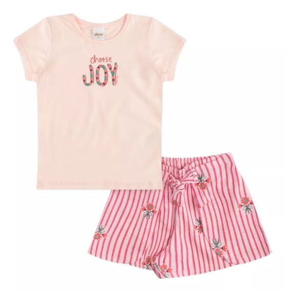 Conjunto infantil blusa e short Joy – Elian