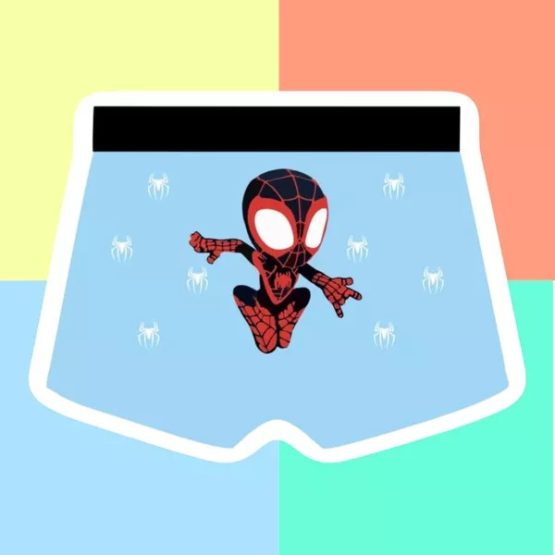Kit cuecas infantis Homem Aranha e Miles Morales 2 peças