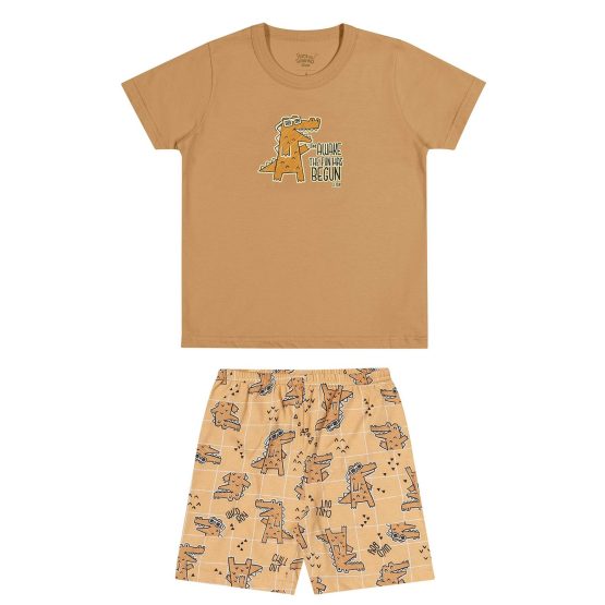 Pijama infantil curto brilha no escuro Dinossauro – Elian