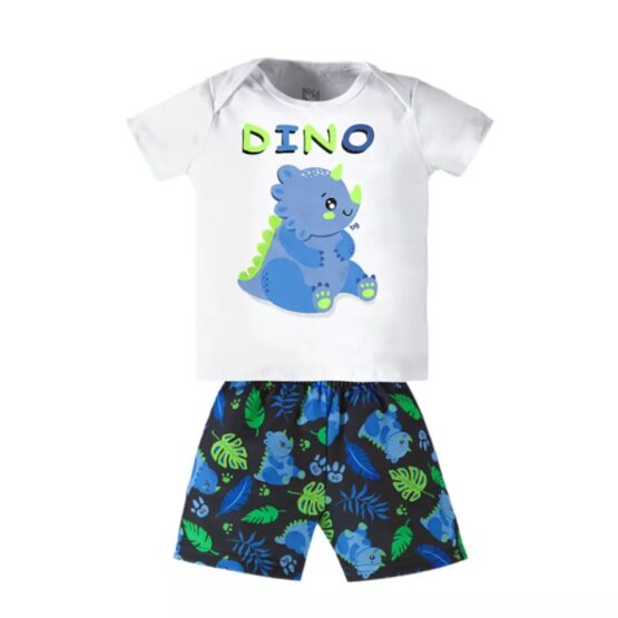 Conjunto infantil blusa e bermuda Dino – Boca Grande