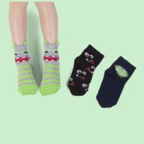 Kit 3 pares meias infantis Monstrinho – Duck Meias