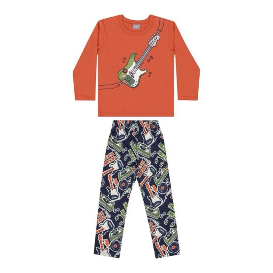 Pijama infantil longo Guitarra – Quimby
