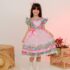 Vestido junino infantil Coração Rosa Moda Madá