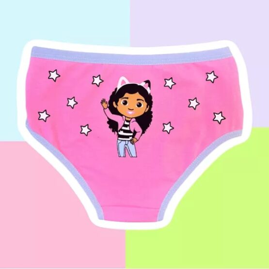 Kit calcinhas infantis Gabby 5 peças