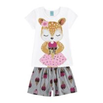 Pijama infantil curto brilha no escuro Raposa – Kyly