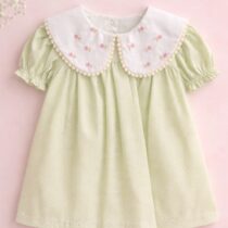 Vestido infantil com gola bordada Candy