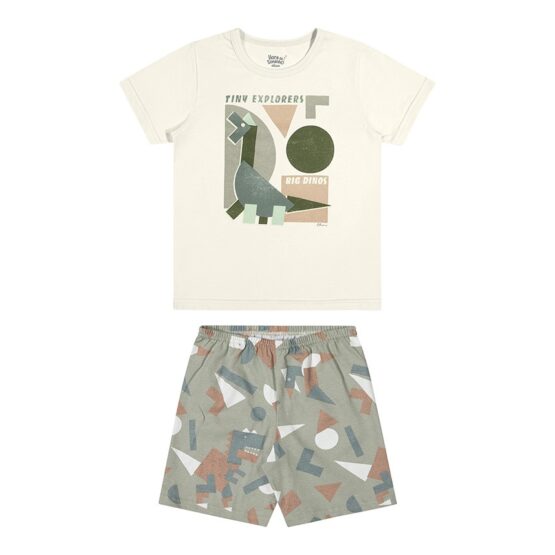 Pijama infantil curto brilha no escuro Dinossauro – Elian1