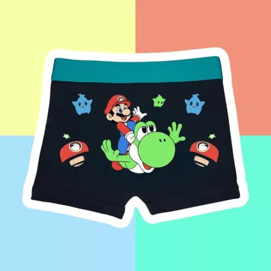 Kit cuecas infantis Mário Bros 2 peças