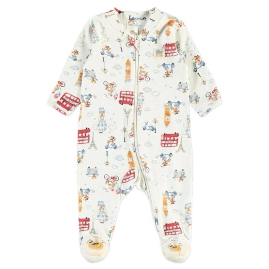 Macacão infantil manga longa com pezinho London – Up Baby