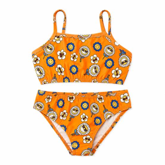 Biquini infantil Laranja Margaridas – Pingo Lelê