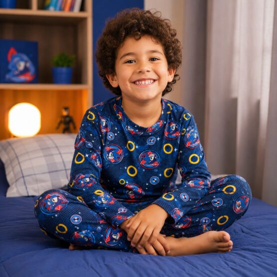 Pijama infantil longo Sonic