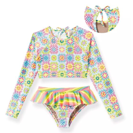 Biquini infantil cropped Flores – Pingo Lelê