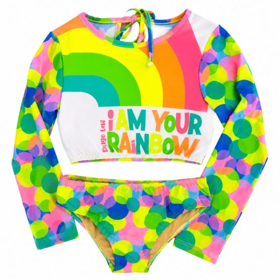 Biquini infantil cropped Arco-Íris – Pingo Lelê