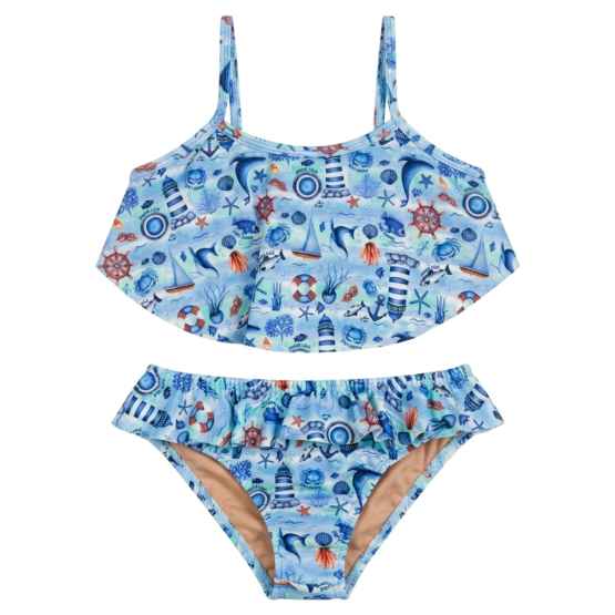 Biquini infantil Náutico Babado – Pingo Lelê