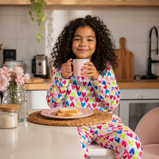 Pijama infantil longo Coração – Pingo Lelê
