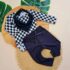 Conjunto infantil body, calça e bandana Xadrez
