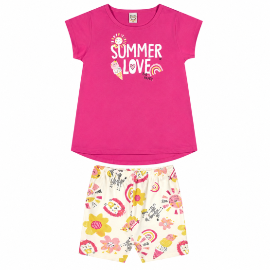 Conjunto infantil blusa e bermuda Summer Love – Boca Grande