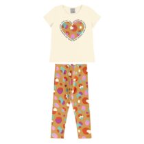 Conjunto infantil blusa e legging Coração Oncinha – Malwee