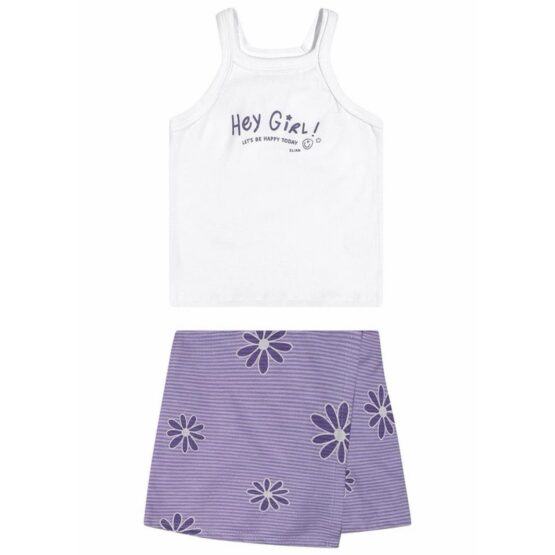 Conjunto infantil blusa e short/saia Hey Girl – Elian