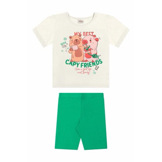 Conjunto infantil blusa e bermuda Capivara – Elian