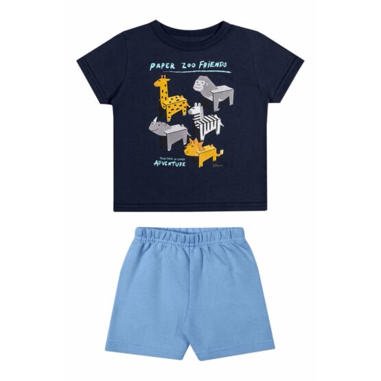 Conjunto camiseta e bermuda infantil Safari – Elian