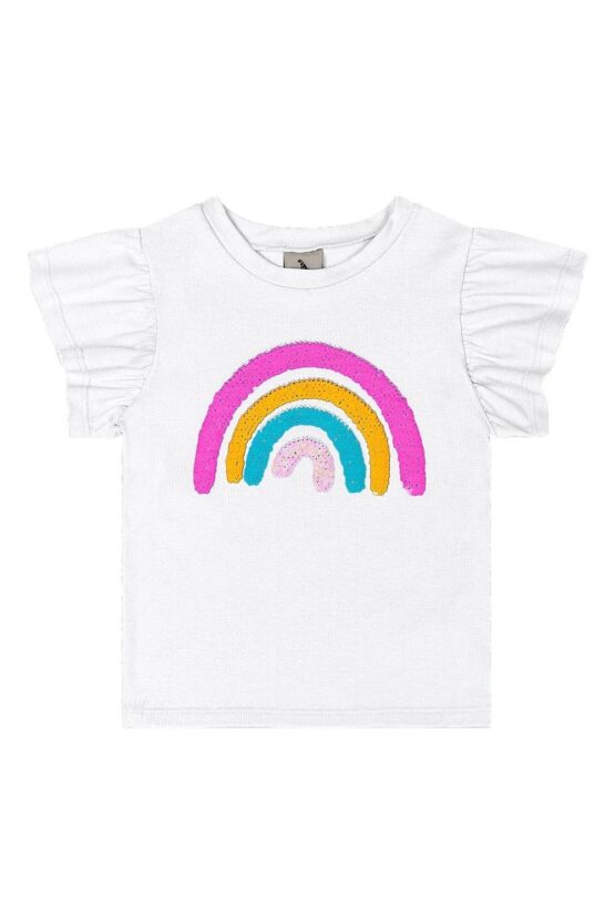 Blusa infantil Arco-íris Paetê – Quimby